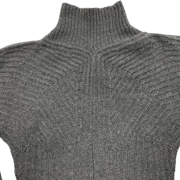THEORY Sculpted Sweater Cropped Airy Wool Cashmere Grey Melange Women's Petite P - Picture 5 of 9